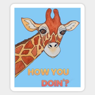 Giraffe, “How you doin’?” Sticker